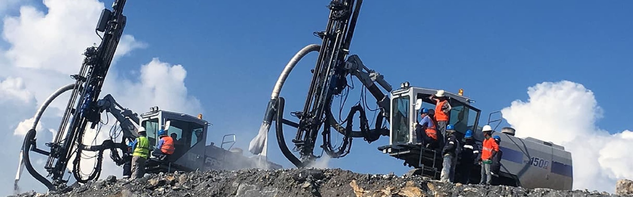FRD Furukawa crawler drills on a rock drilling site